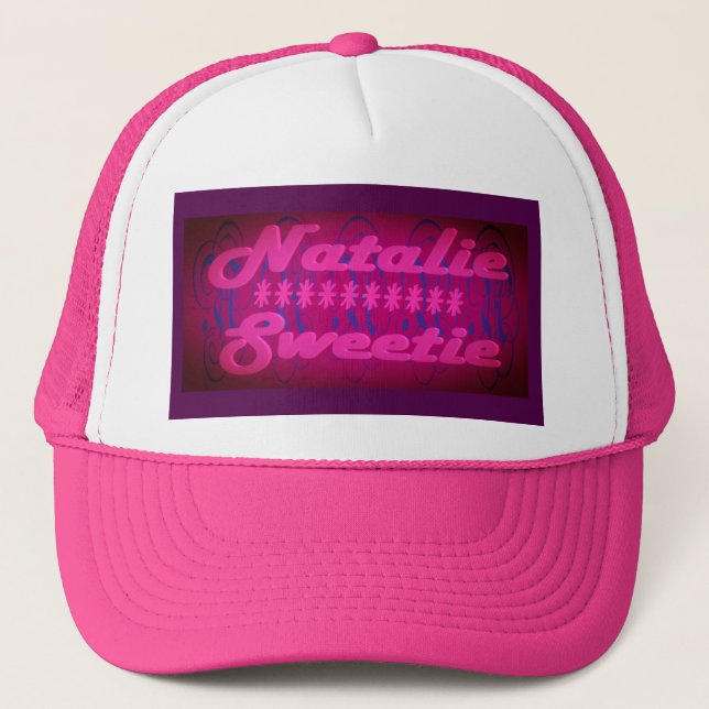 Gorra De Camionero Natalie Sweetie diseño morado profundo (Anverso)