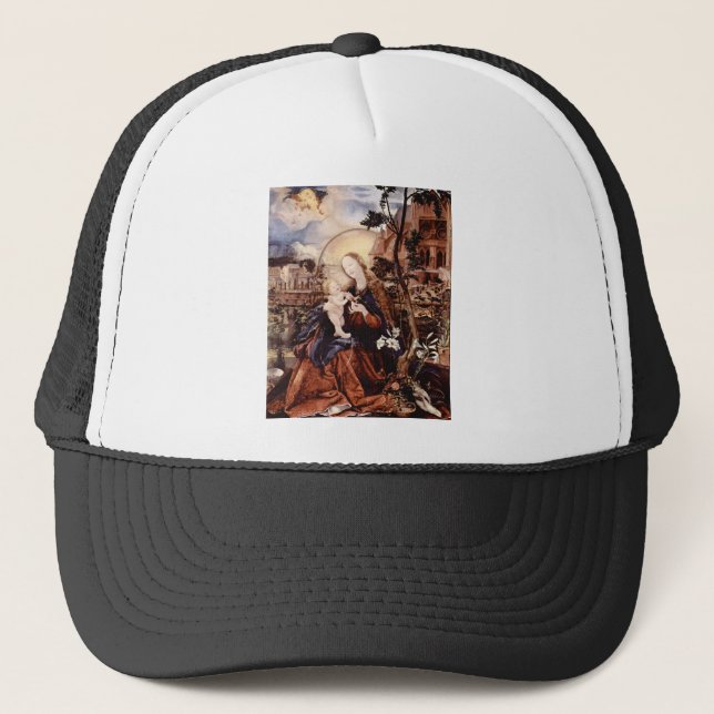 GORRA DE CAMIONERO NATIVIDAD CON LILLAS BLANCAS - MAGIA DE NAVIDADES (Anverso)