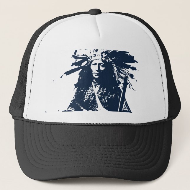 Gorra De Camionero Nativo americano indio "poco" 1890 (Anverso)