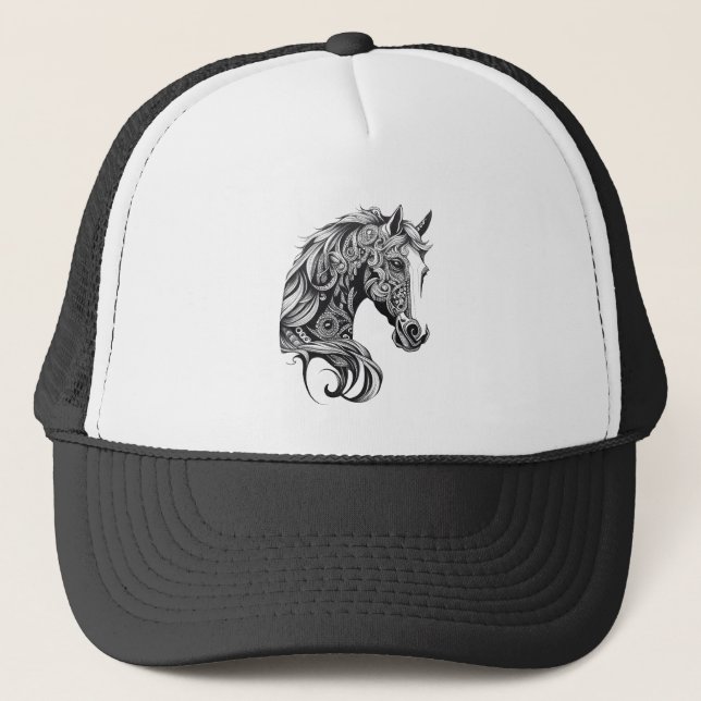 Gorra De Camionero Naturaleza animal silvestre caballo Ilustracion ar (Anverso)