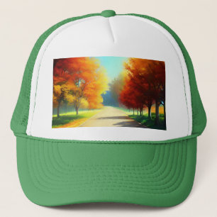 Gorra De Camionero Naturaleza Árboles otoñales en el bosque