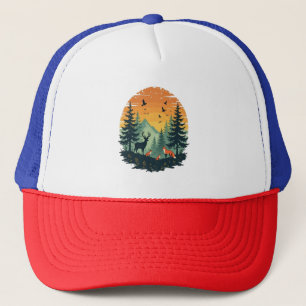 Gorra De Camionero Naturaleza de los árboles Naturaleza Vintage Selva