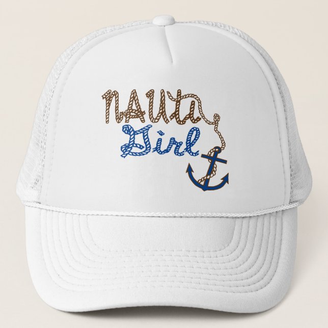 Gorra De Camionero Nauti Chica Rope Knots y Anchor (Anverso)