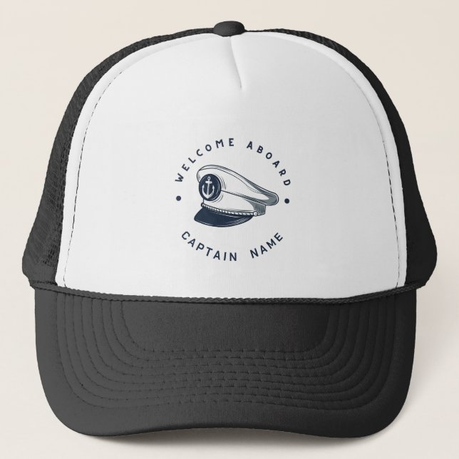 Gorra De Camionero Nautical Anchor club náutico de la Marina Azul (Anverso)