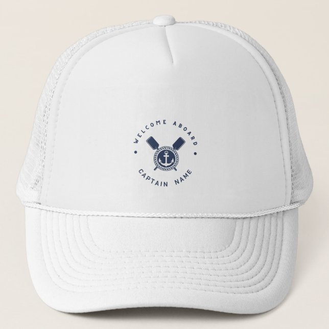 Gorra De Camionero Nautical Anchor equipo náutico de la Marina Azul (Anverso)