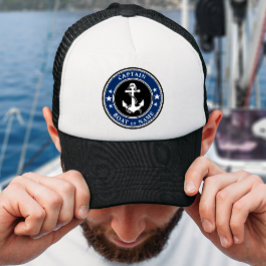 Gorra De Camionero Nautical Anchor & Rope Captain Name or Bote
