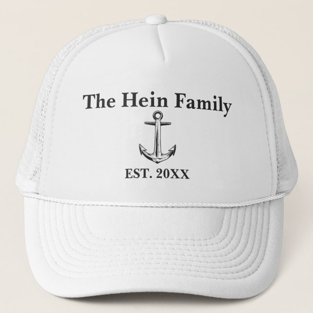 Gorra De Camionero Nautical Family Name Captains Hat (Anverso)
