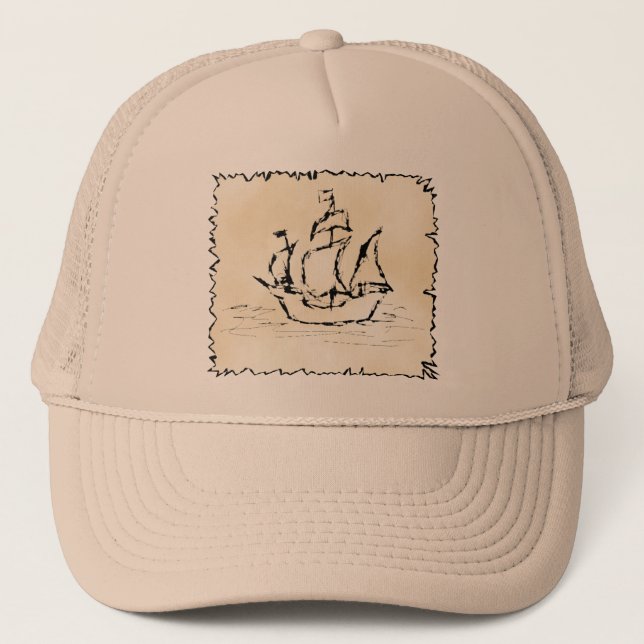 Gorra De Camionero Nave de pirata (Anverso)