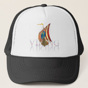 Gorra De Camionero Nave de Viking que refleja en el agua misteriosa