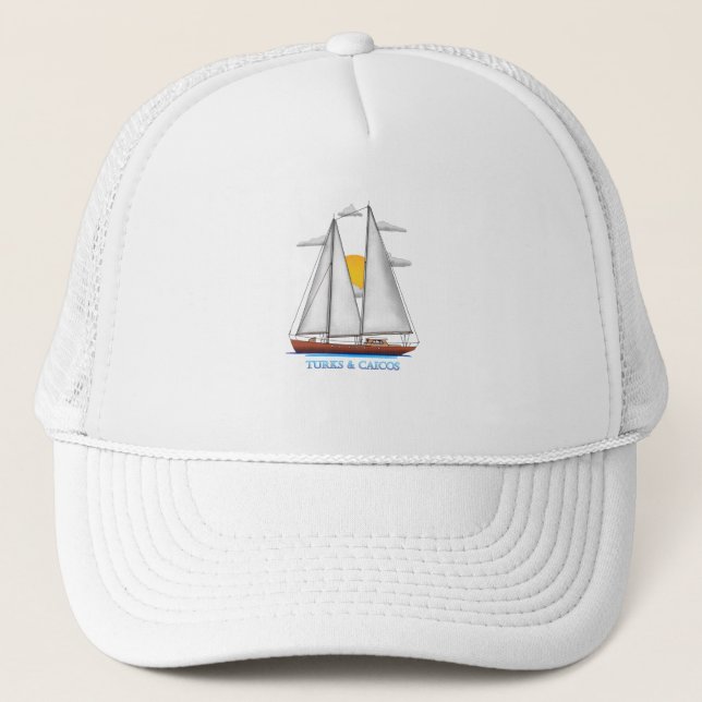 Gorra De Camionero Navegador Náutico Costero Turco y Caicos (Anverso)