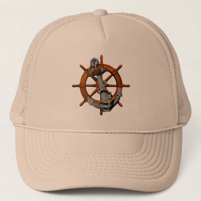 Gorra De Camionero Naves náuticas rueda y ancla (Anverso)