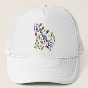 Gorra De Camionero Navidad adorable, luces y estrellas con texto fest