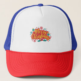 Gorra De Camionero Navidad de los merry rojos y amarillos