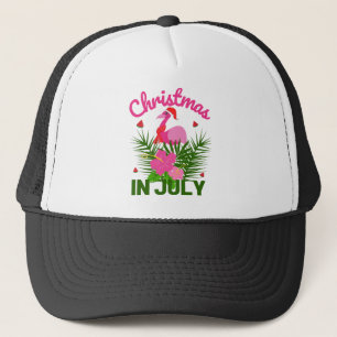 Gorra De Camionero Navidad en julio lindo flamenco de verano