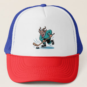 Gorra De Camionero Navidad Jugando Hockey sobre Hielo Espeluznante Na
