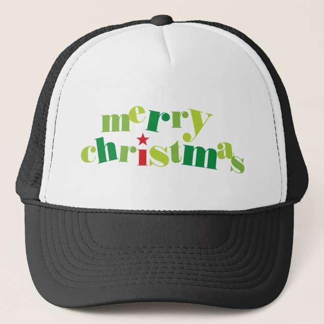 Gorra De Camionero navidad navideña tipografía moderna (Anverso)
