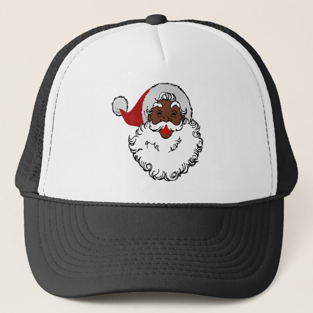 Gorra De Camionero navidad negro santa claus (Anverso)
