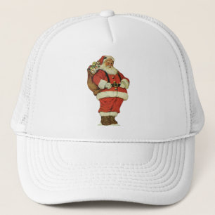 Gorra De Camionero Navidad Vintage, Santa Claus Victoriano con Juguet