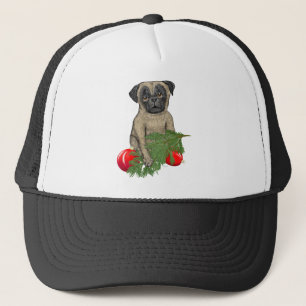 Gorra De Camionero Navidades adorables pug pipa arte perro