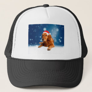 Gorra De Camionero Navidades adoran la nieve del perro de Santa Hat