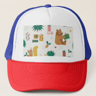 Gorra De Camionero Navidades Animales Forestales: Vibe de época