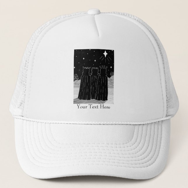 Gorra De Camionero navidades blancos y negros contemporáneos de tres  (Anverso)