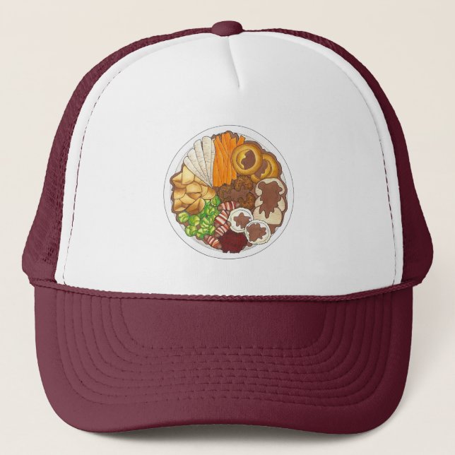Gorra De Camionero Navidades británicos cenan Fiesta festivo de Turqu (Anverso)
