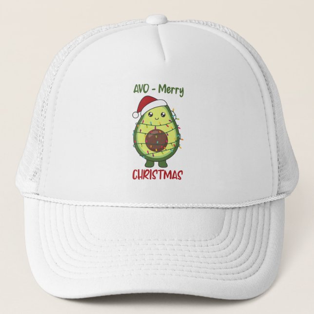 Gorra De Camionero Navidades de aguacate iluminan divertidos aguacate (Anverso)