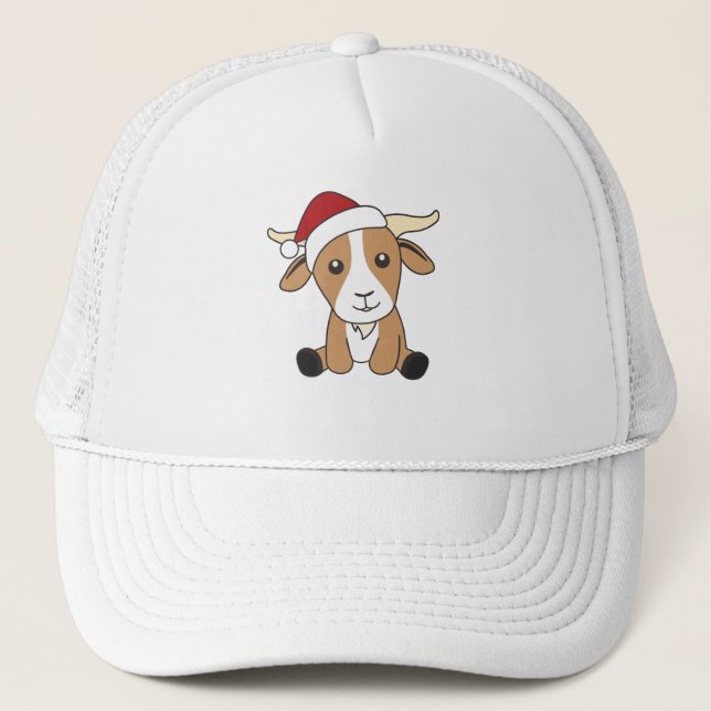 Gorra De Camionero Navidades de cabras animales de invierno (Anverso)
