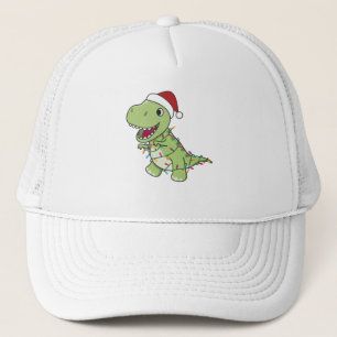 Gorra De Camionero Navidades de Dinosaurios Niegan Invierno T-Rex Din