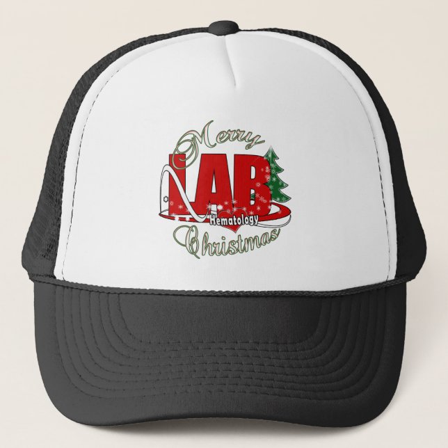 GORRA DE CAMIONERO NAVIDADES DE HEMATOLOGÍA LAB (Anverso)