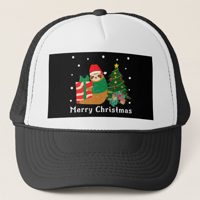 Gorra De Camionero Navidades de Merry Christmas Sloth (Anverso)