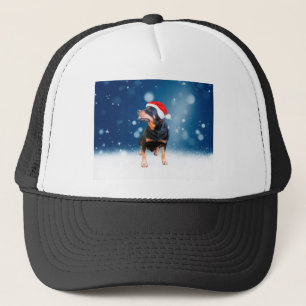 Gorra De Camionero Navidades de perro de Cute Rottweiler
