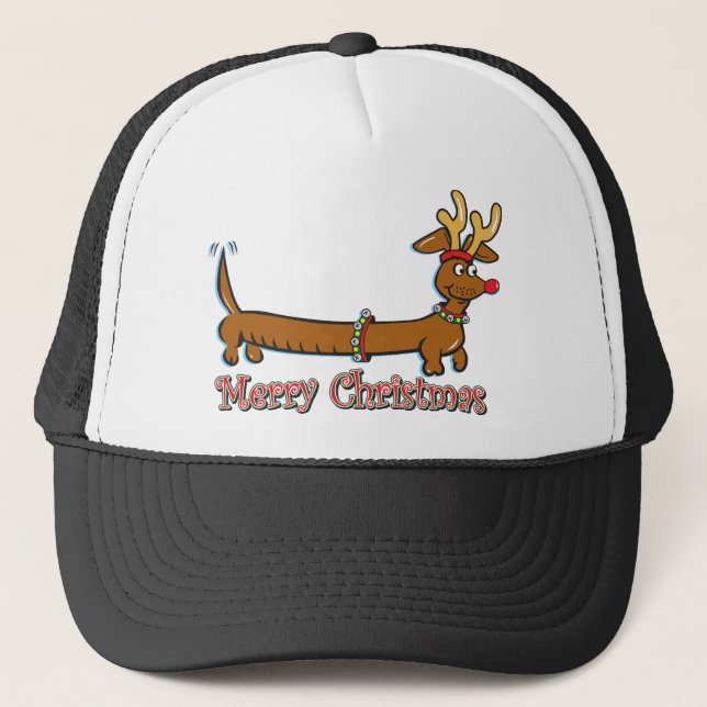 Gorra De Camionero Navidades de renos Doxie (Anverso)