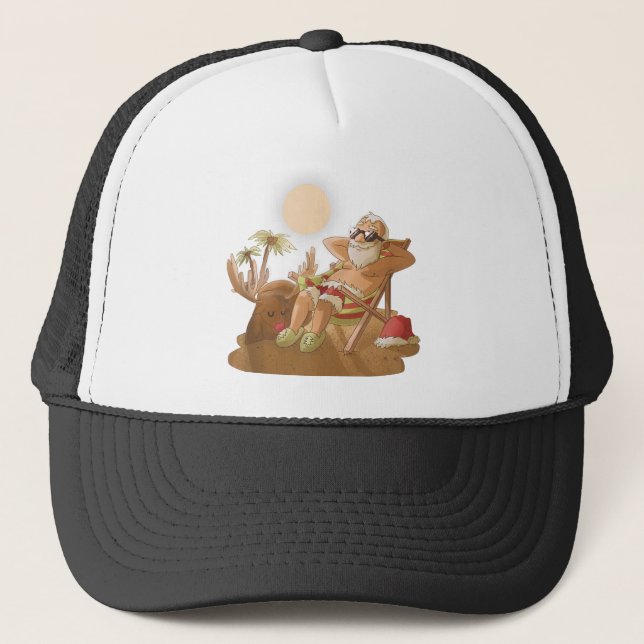 Gorra De Camionero Navidades en july santa claus hawaiian x-mas tropi (Anverso)