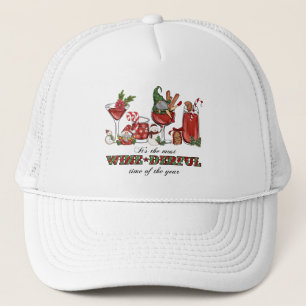 Gorra De Camionero Navidades escandinavos íntimos con vidrio de vino