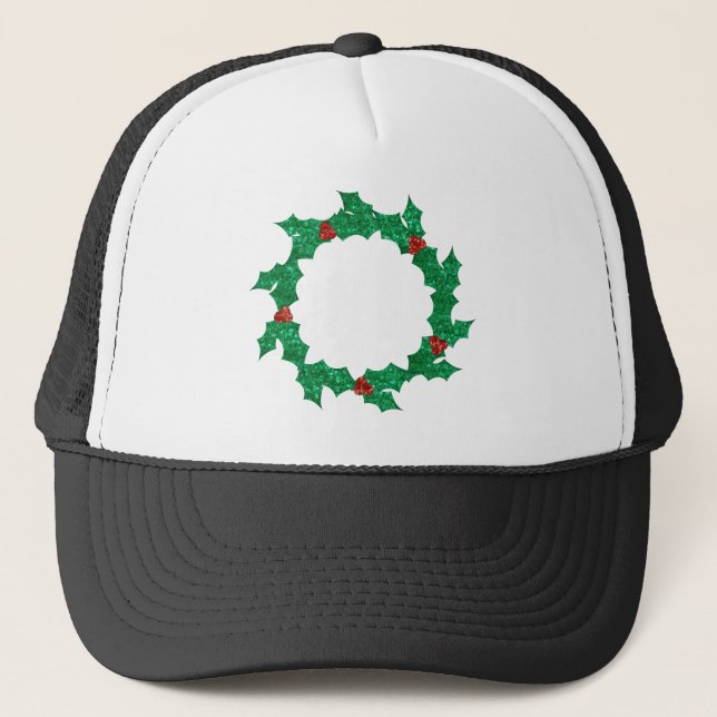Gorra De Camionero navidades holly wreath (Anverso)