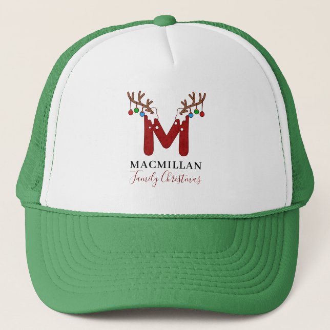 Gorra De Camionero Navidades monogramas que coinciden con vendedores  (Anverso)