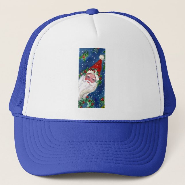 GORRA DE CAMIONERO NAVIDADES QUE LEO / SANTA CLAUS CON RIBBÓN ROJO (Anverso)