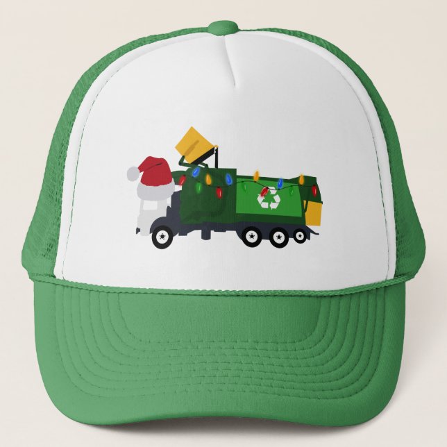 Gorra De Camionero Navidades reciclando camión basura (Anverso)