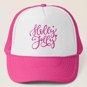 Gorra De Camionero Navidades Vivid Pink Holly Jolly