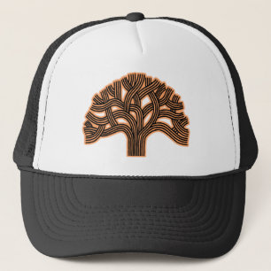 Gorra De Camionero Neblina del naranja del árbol de Oakland