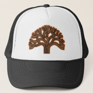 Gorra De Camionero Neblina del naranja del árbol de Oakland
