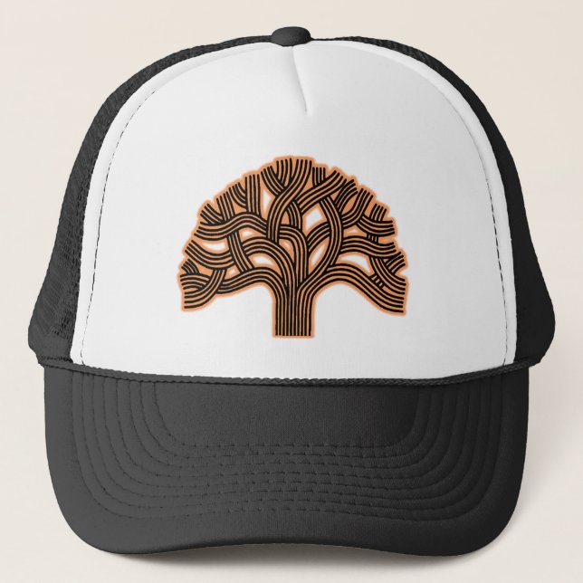 Gorra De Camionero Neblina del naranja del árbol de Oakland (Anverso)