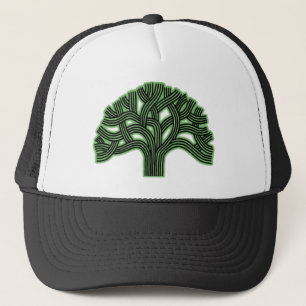 Gorra De Camionero Neblina del verde del árbol de Oakland