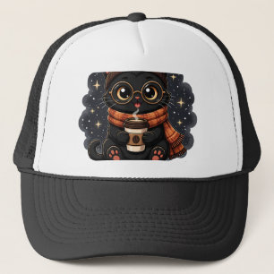Gorra De Camionero Necesita Café Gato Negro Lindo Amante Del Café Vin