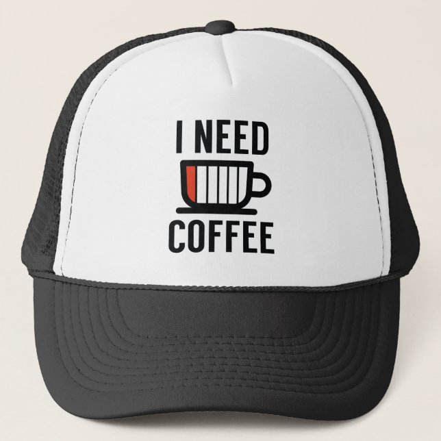 Gorra De Camionero Necesito Café (Anverso)