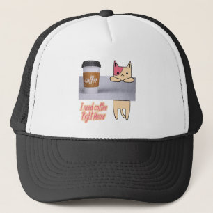Gorra De Camionero Necesito café justo Meow  Los mejores regalos de g