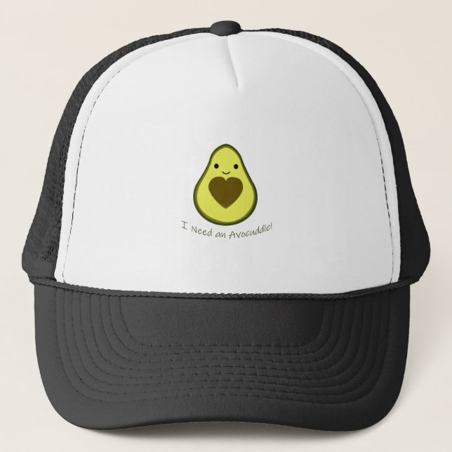 Gorra De Camionero Necesito un aguacate lindo de Avocuddle Kawaii (Anverso)