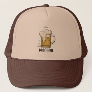 Gorra De Camionero Negocio de bar logo de cerveza vintage tienda